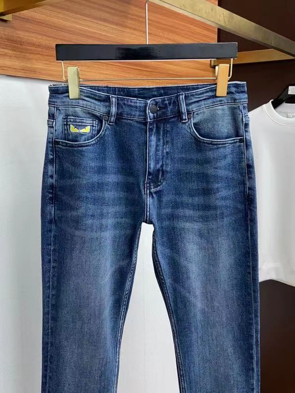 FENDI STRECHABLE LIGHT BLUE JEANS FOR MEN