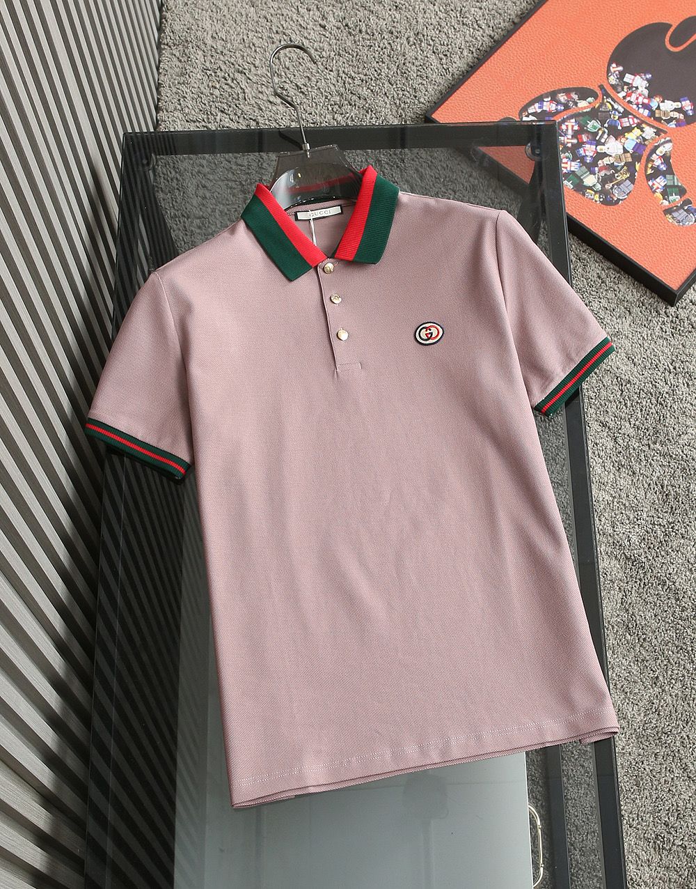 GUCCI || Red and Black Collar Polo T-Shirts: Luxury Meets Boldness in Style