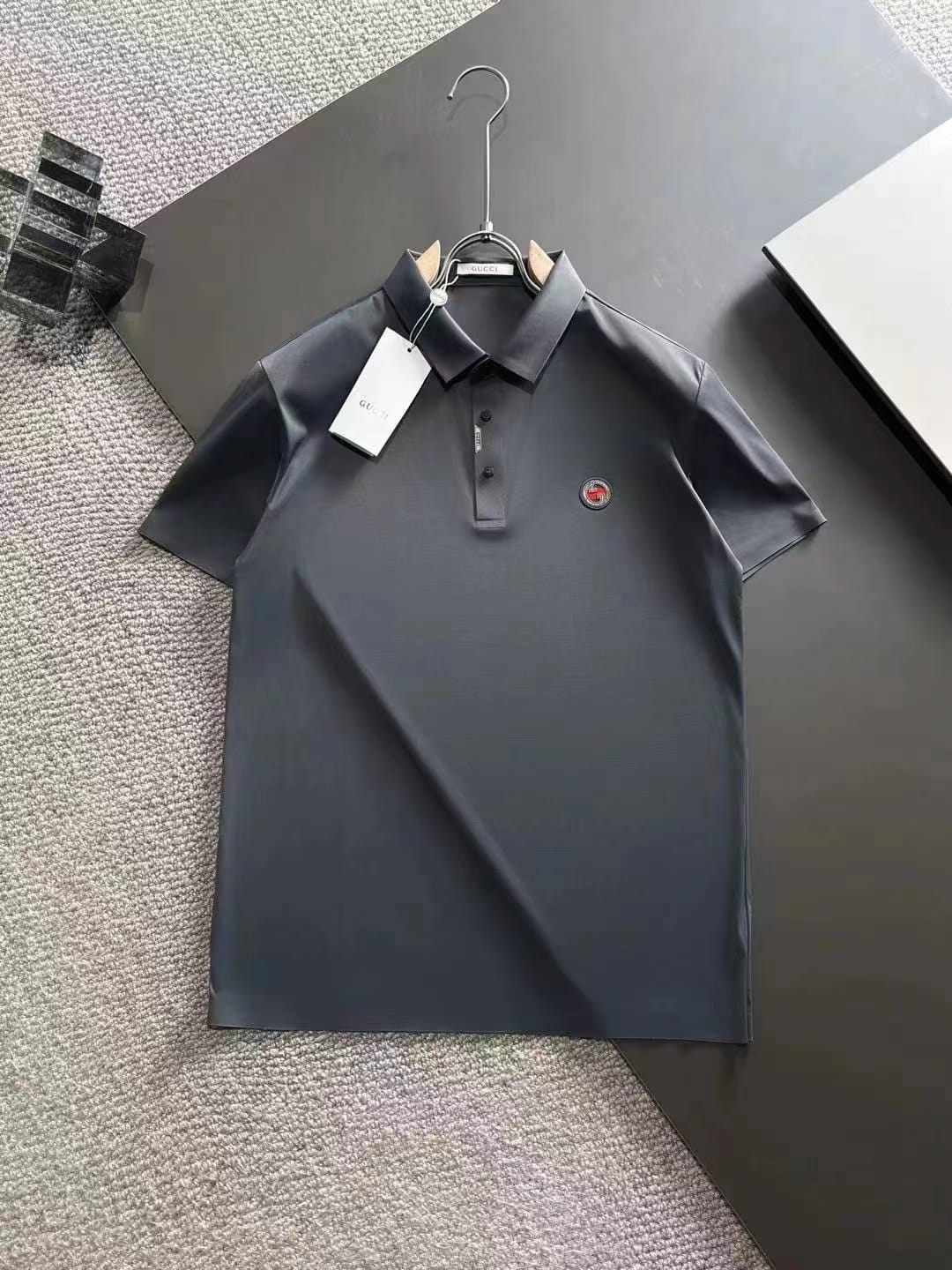 GUCCI || Logo-Patch Cotton Polo Shirt