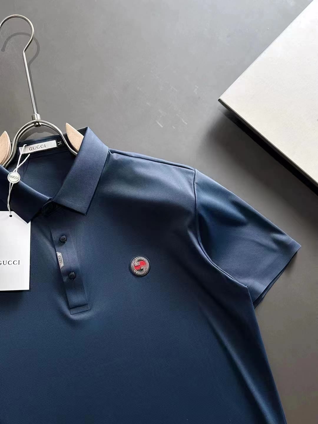 GUCCI || Logo-Patch Cotton Polo Shirt