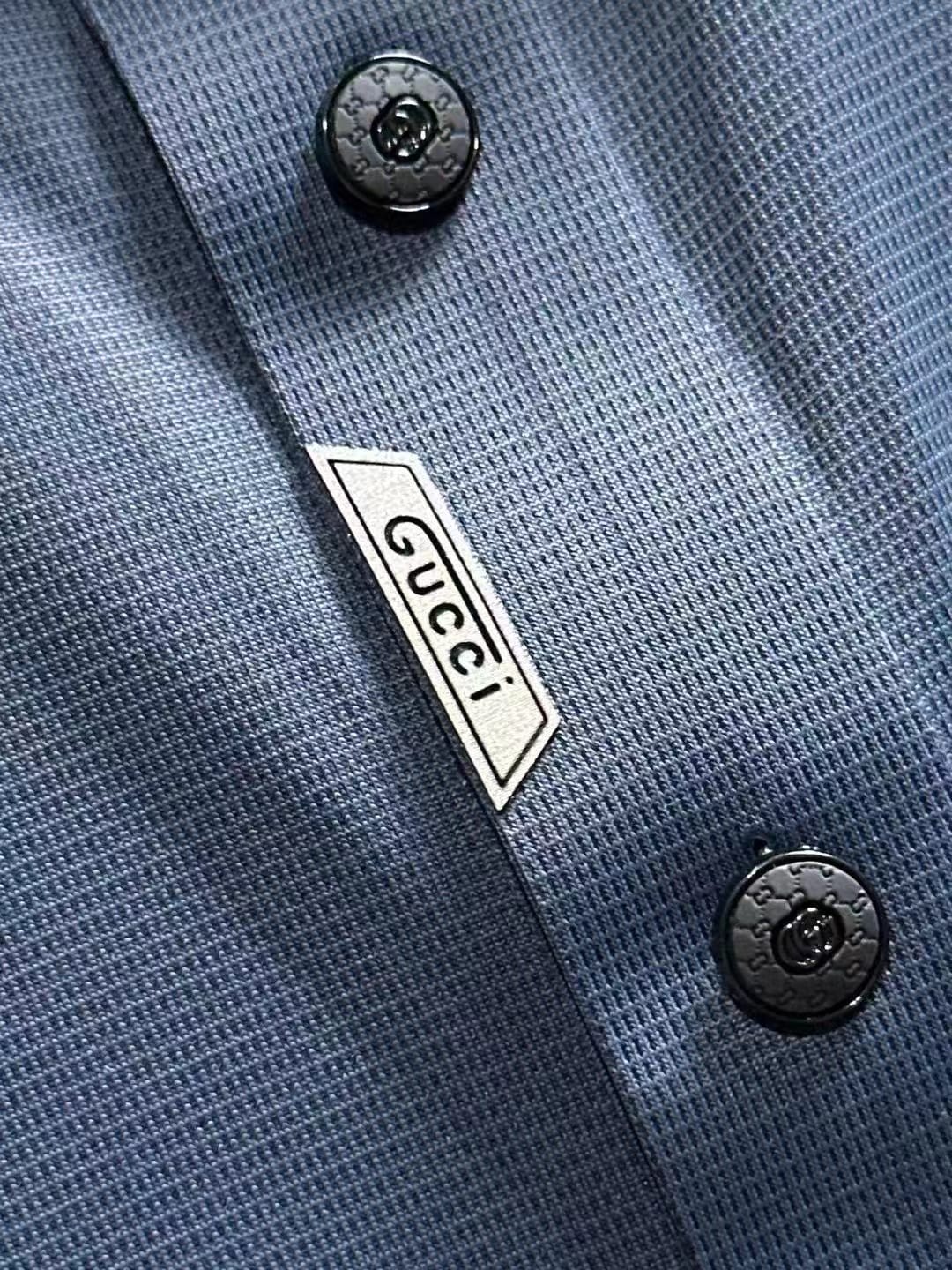 GUCCI || Logo-Patch Cotton Polo Shirt