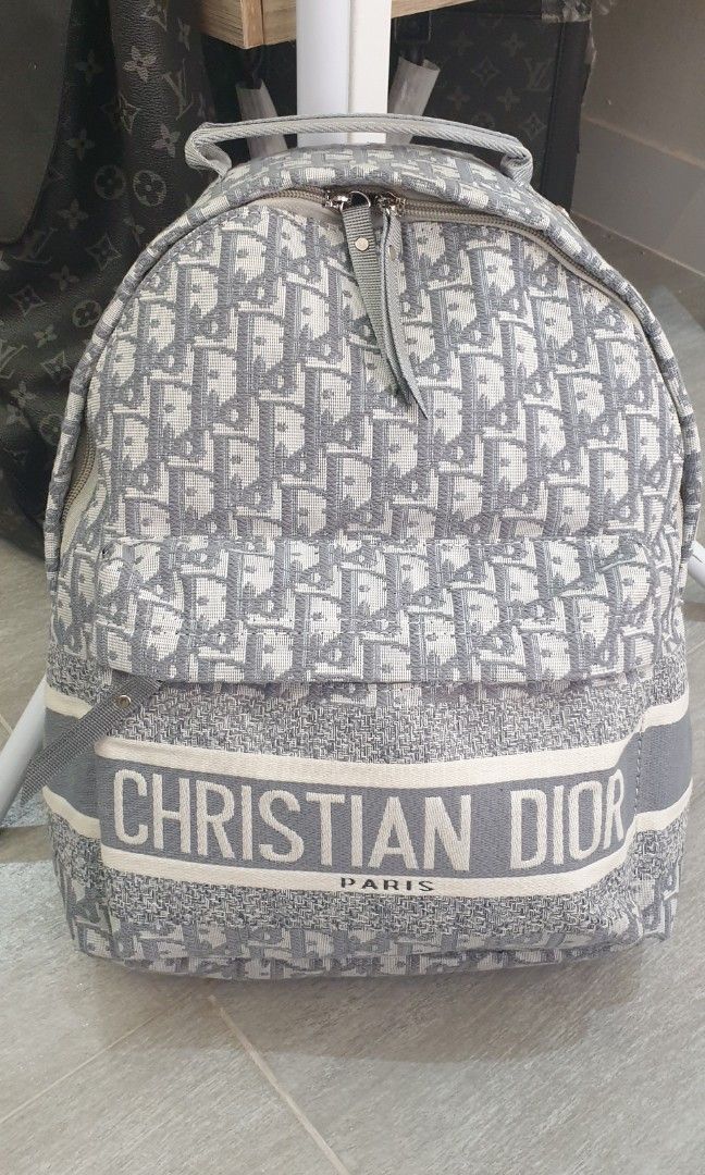 CHRISTIAN DIOR || Travel Backpack Dior Oblique Jacquard GREY/BLACK/BLUE