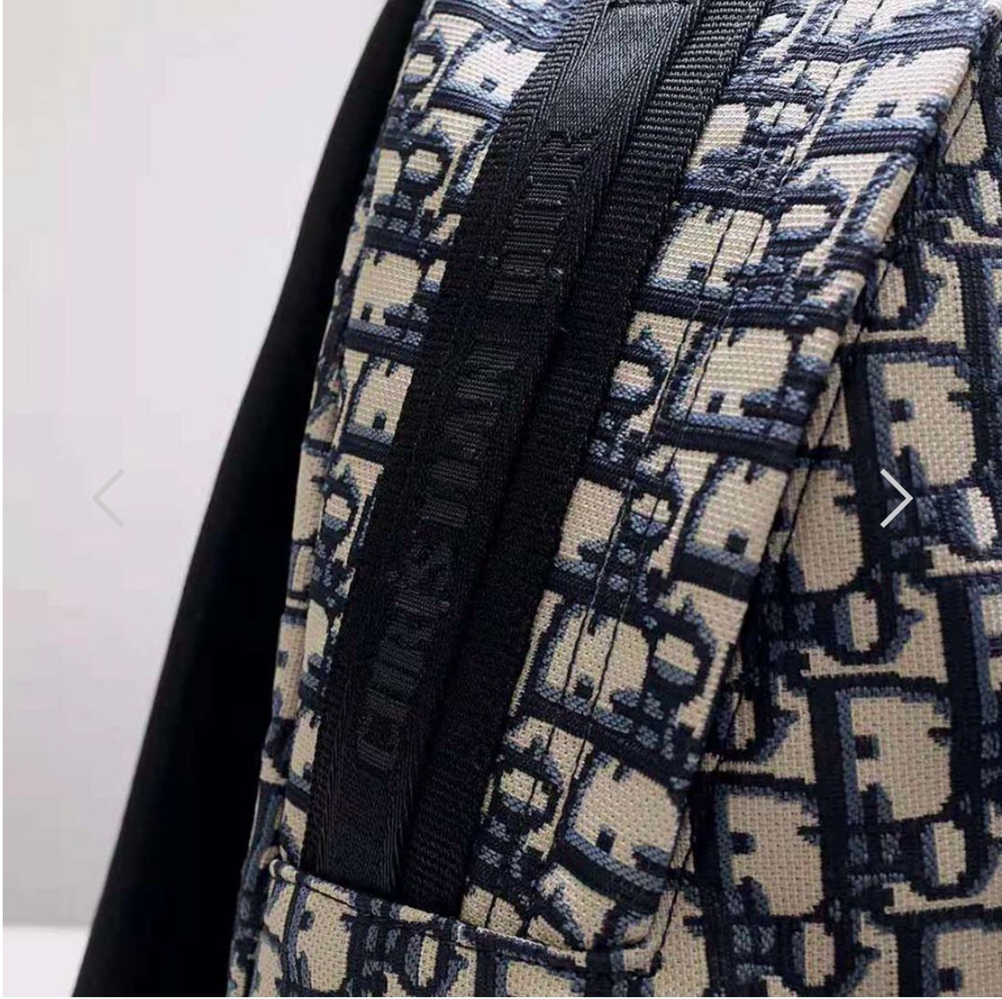 CHRISTIAN DIOR || Travel Backpack Dior Oblique Jacquard GREY/BLACK/BLUE