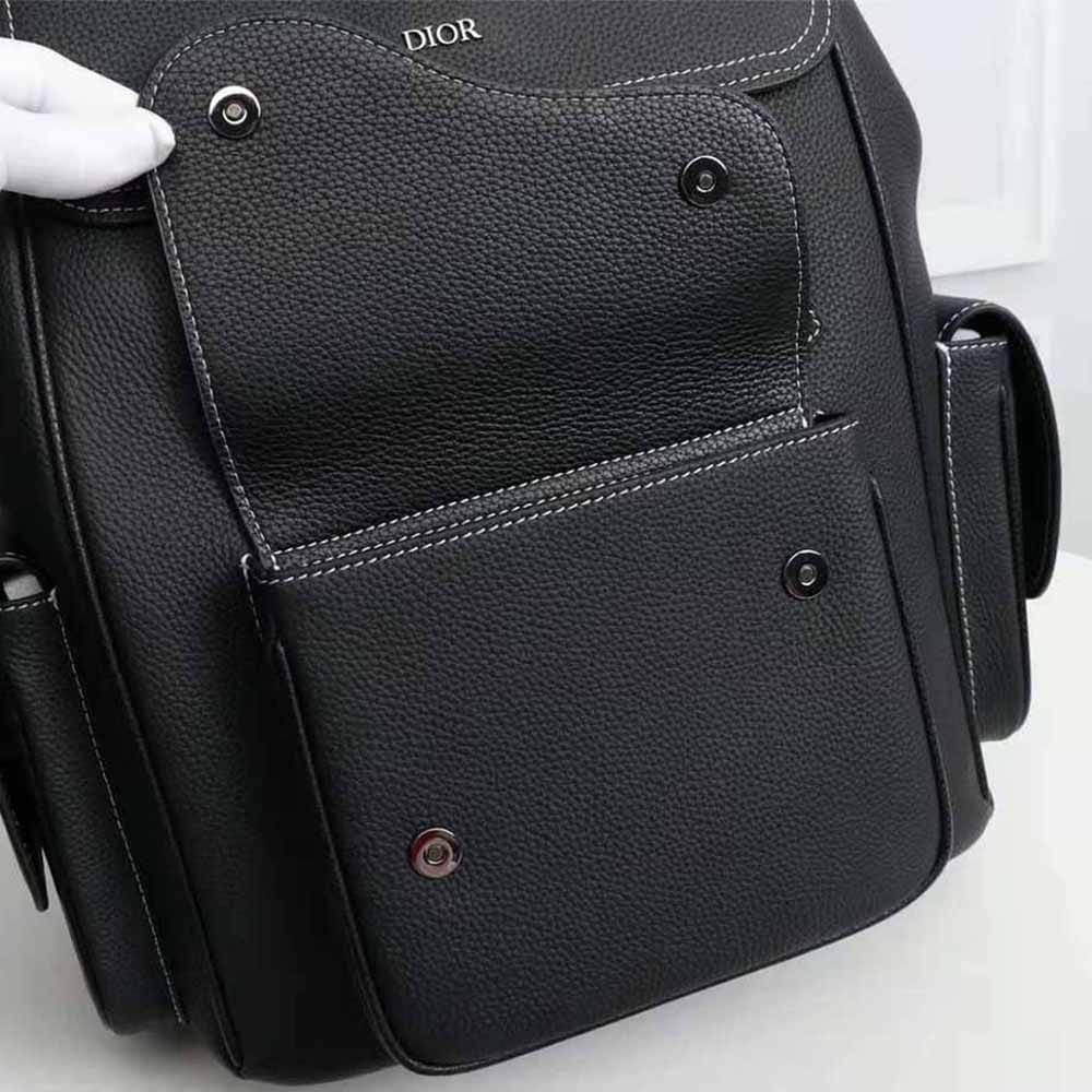 CHRISTIAN DIOR || Saddle Backpack Black Dior Oblique Jacquard and Grained Calfskin