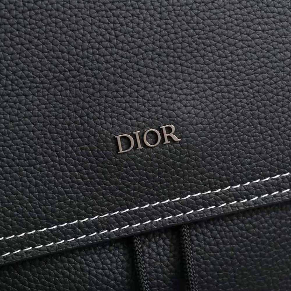 CHRISTIAN DIOR || Saddle Backpack Black Dior Oblique Jacquard and Grained Calfskin