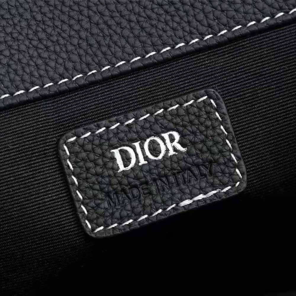 CHRISTIAN DIOR || Saddle Backpack Black Dior Oblique Jacquard and Grained Calfskin