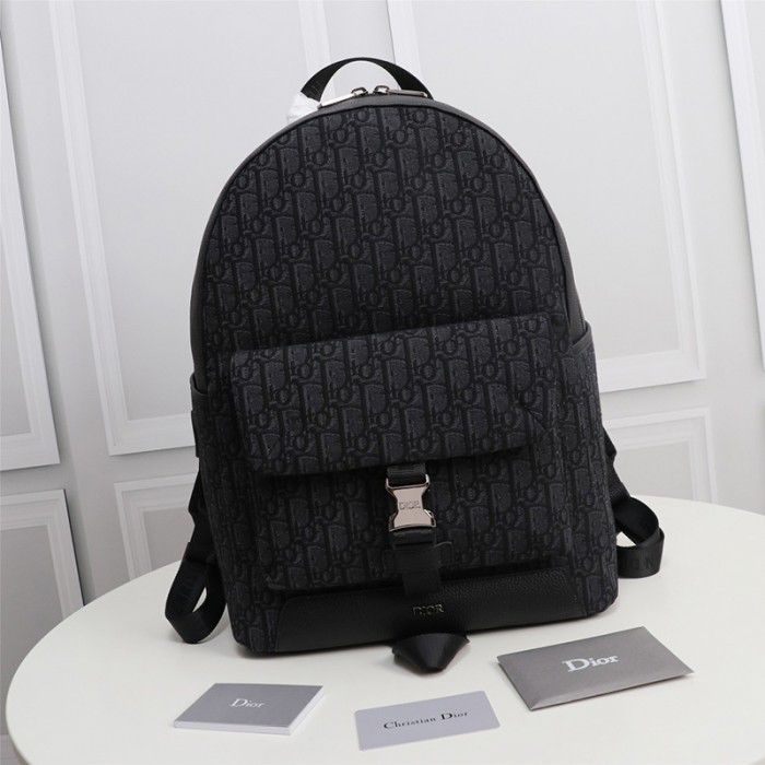 CHRISTIAN DIOR || Rider Backpack Black Dior Oblique Jacquard