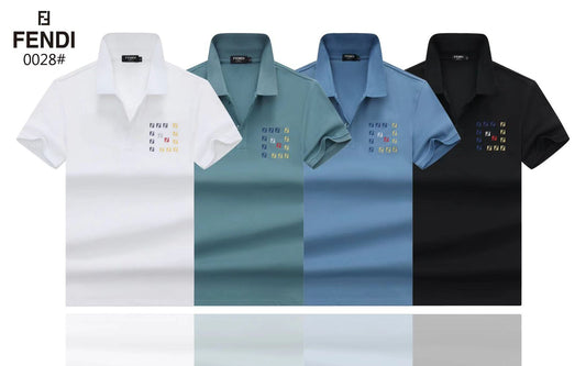 FENDI || Men's Versatile Embroidered Golf Polo T-Shirt