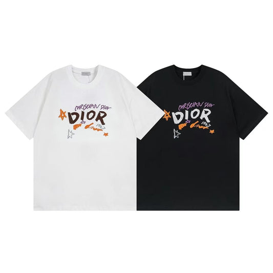 CHRISTIAN DIOR || Trendy New Style Letter Pattern T-Shirt Men Women Same Style