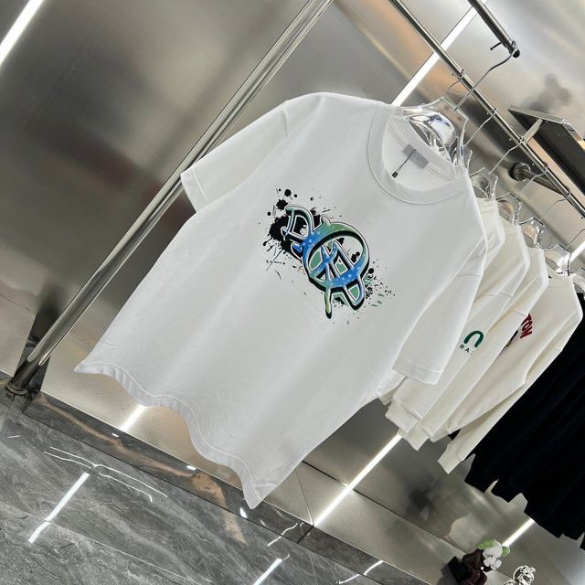 CHRISTIAN DIOR || Graffiti White Colour With Front Logo Printed Tshirt