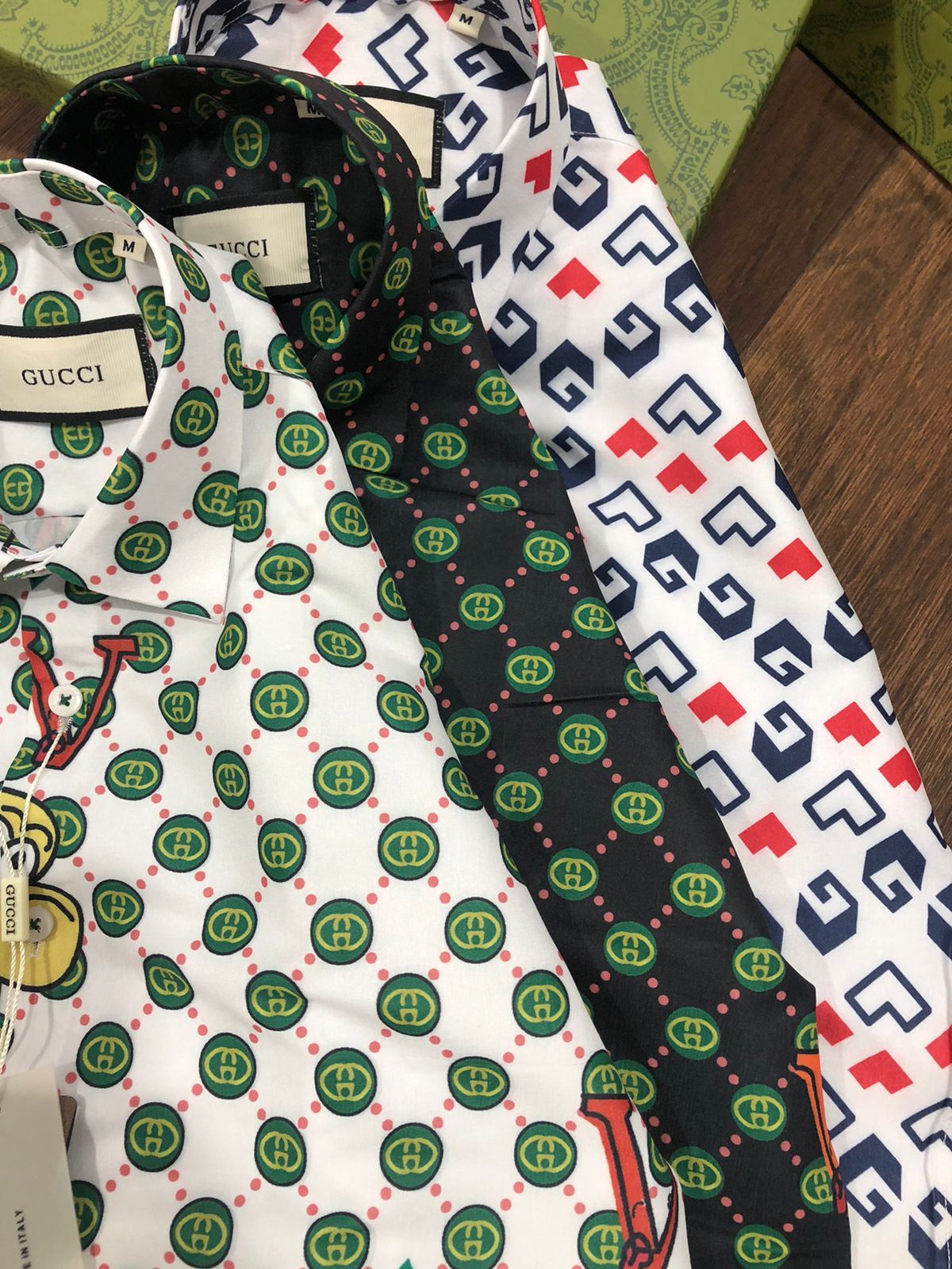 GUCCI || PRINTED SHIRT BLACK GG MONOGRAM LOGO