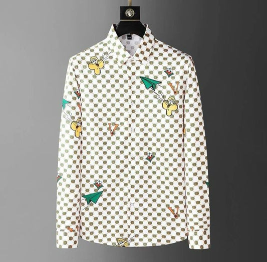 GUCCI || PRINTED SHIRT BLACK GG MONOGRAM LOGO