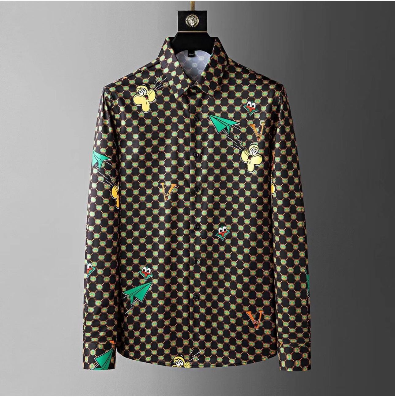 GUCCI || PRINTED SHIRT BLACK GG MONOGRAM LOGO