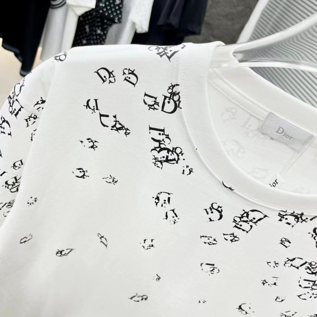 CHRISTIAN DIOR || Embellished Logo-Print T-Shirt In White