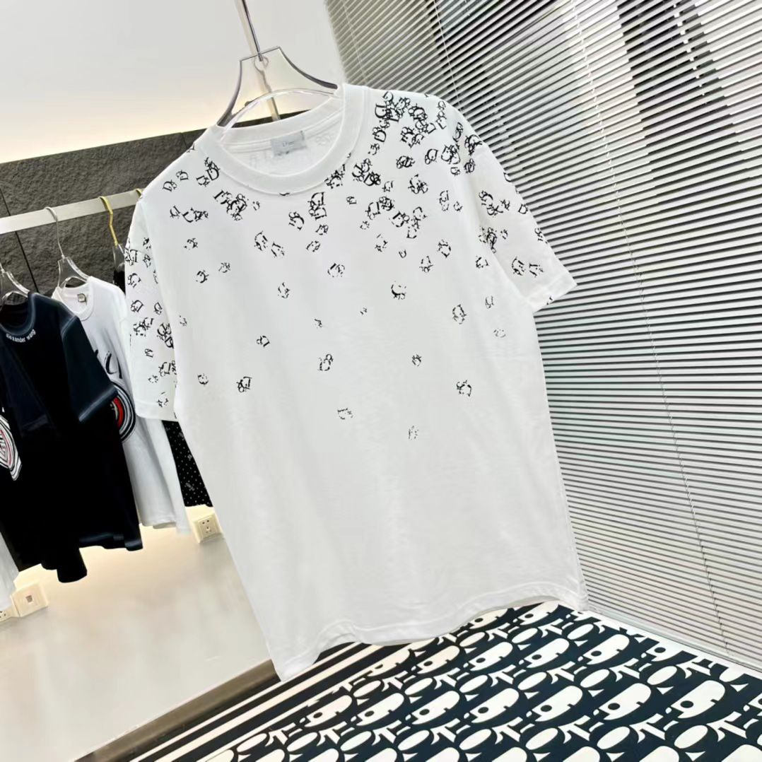 CHRISTIAN DIOR || Embellished Logo-Print T-Shirt In White