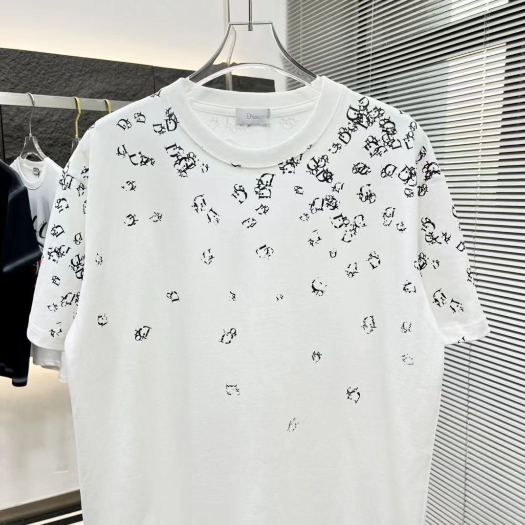 CHRISTIAN DIOR || Embellished Logo-Print T-Shirt In White