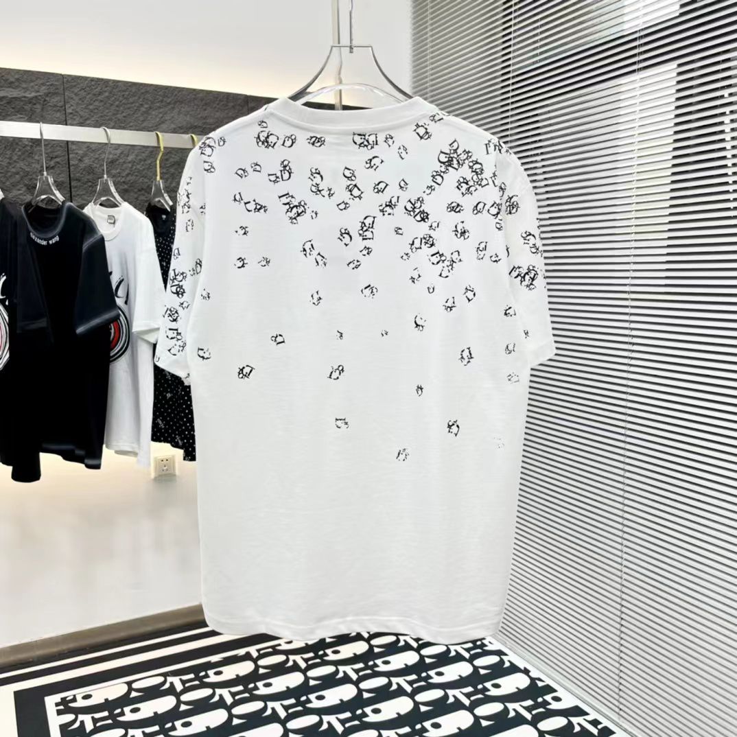 CHRISTIAN DIOR || Embellished Logo-Print T-Shirt In White