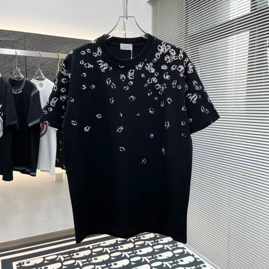 CHRISTIAN DIOR || Embellished Logo-Print T-Shirt In Black