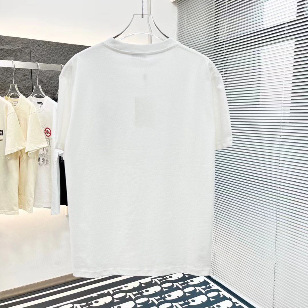 FENDI || Cat Eye Logo Short Sleeve White T-Shirts For Men