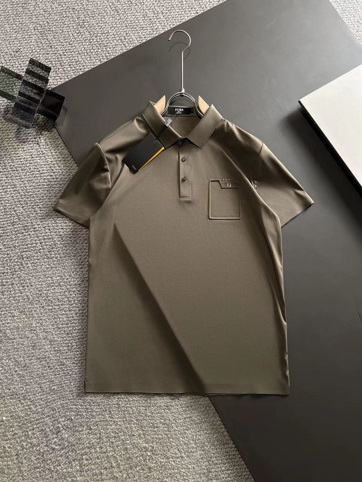 FENDI || Cotton Piqué Polo T-Shirt