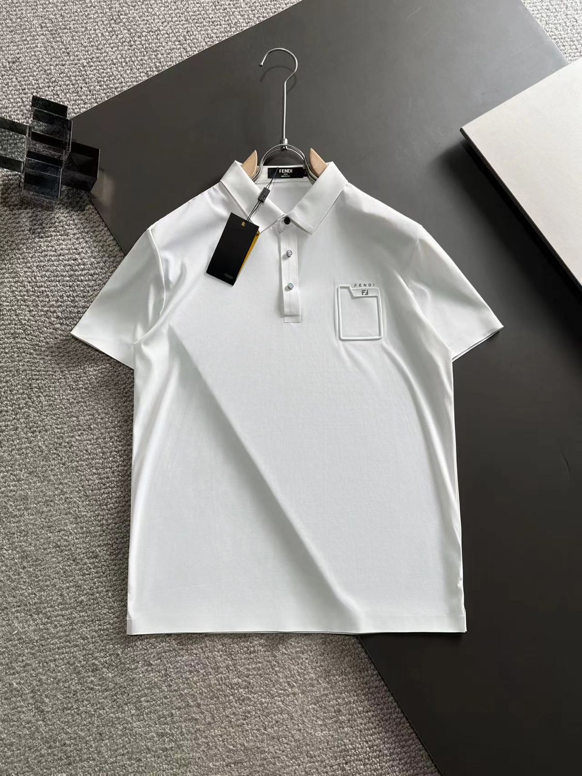 FENDI || Cotton Piqué Polo T-Shirt