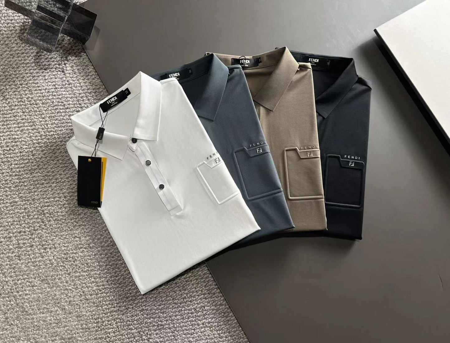 FENDI || Cotton Piqué Polo T-Shirt