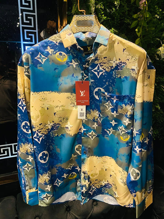 LOUIS VUITTON || Men’s LV monogram Clouds Designer Partywear Shirts