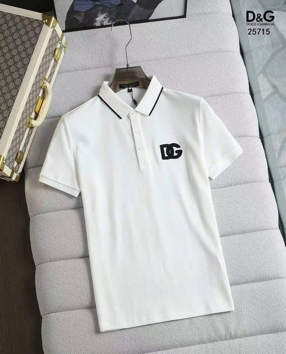 DOLCE & GABBANA || Dg Tipped Polo Cotton Logo Embroidered Polo T-Shirt