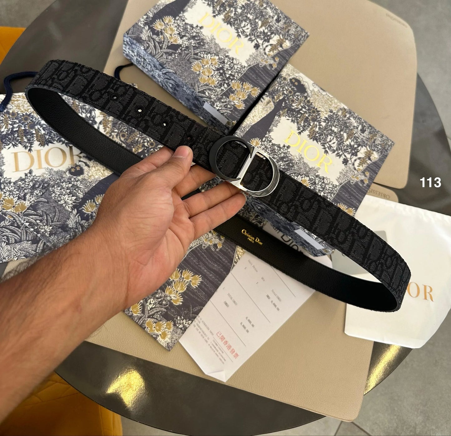 CHRISTIAN DIOR || 30 Montaigne Reversible Belt