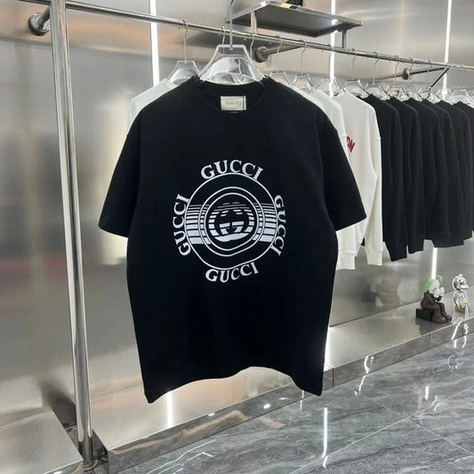 GUCCI || Record Logo Print Tee In Black