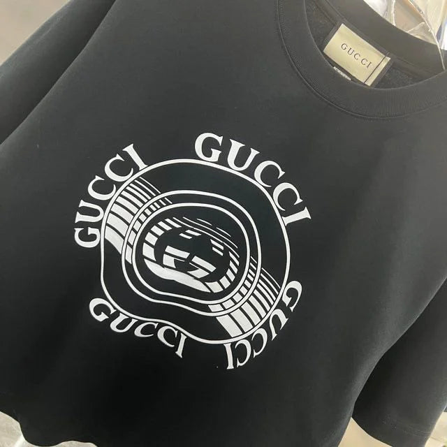 GUCCI || Record Logo Print Tee In Black