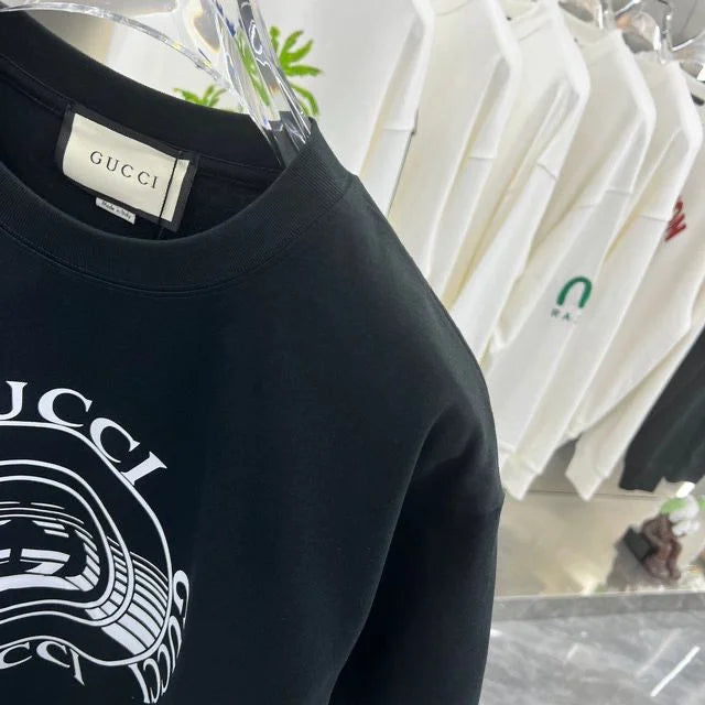 GUCCI || Record Logo Print Tee In Black