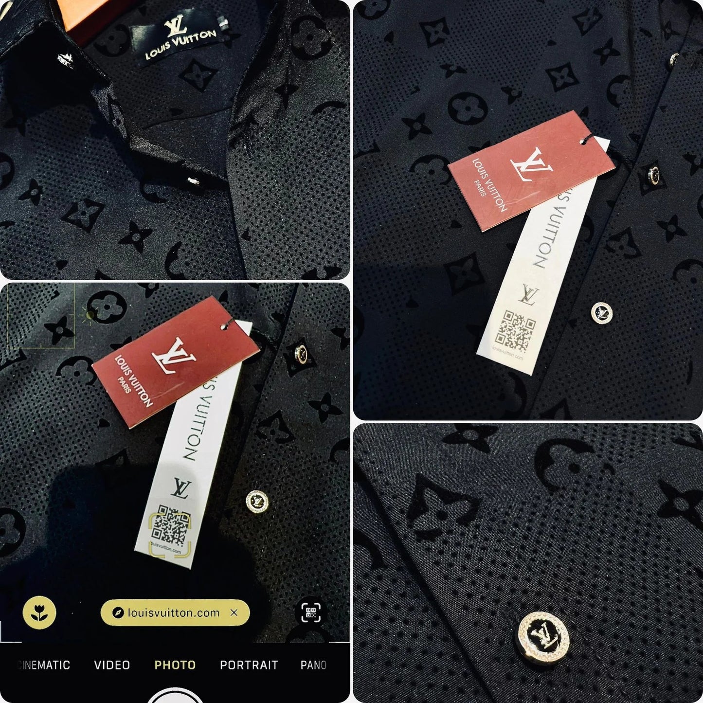 LOUIS VUITTON || High End Quality Self Emboosed Valvet Flocking Fabric Shirt