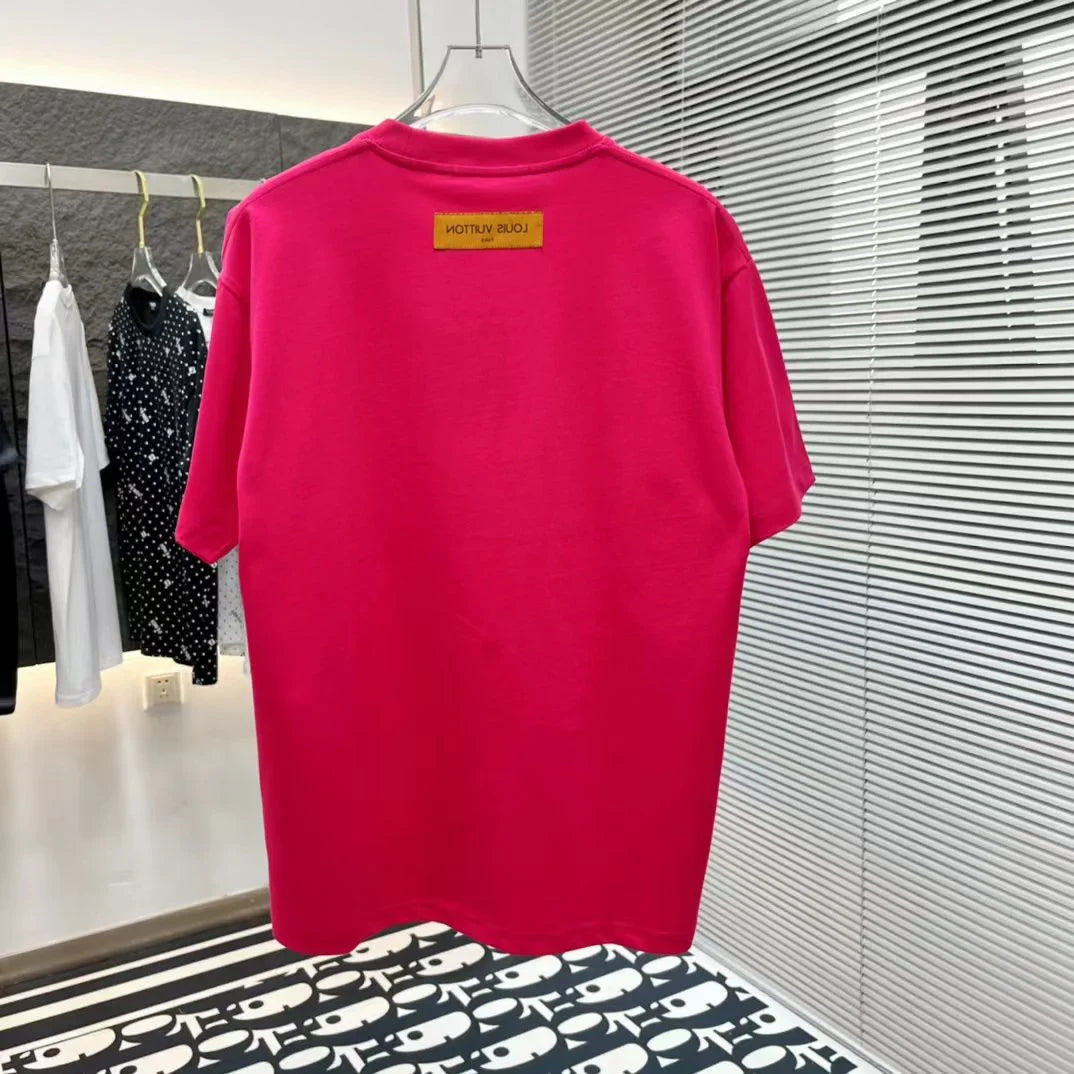 LOUIS VUITTON || Cotton Pique T-Shirt With Embroidered LV Logo