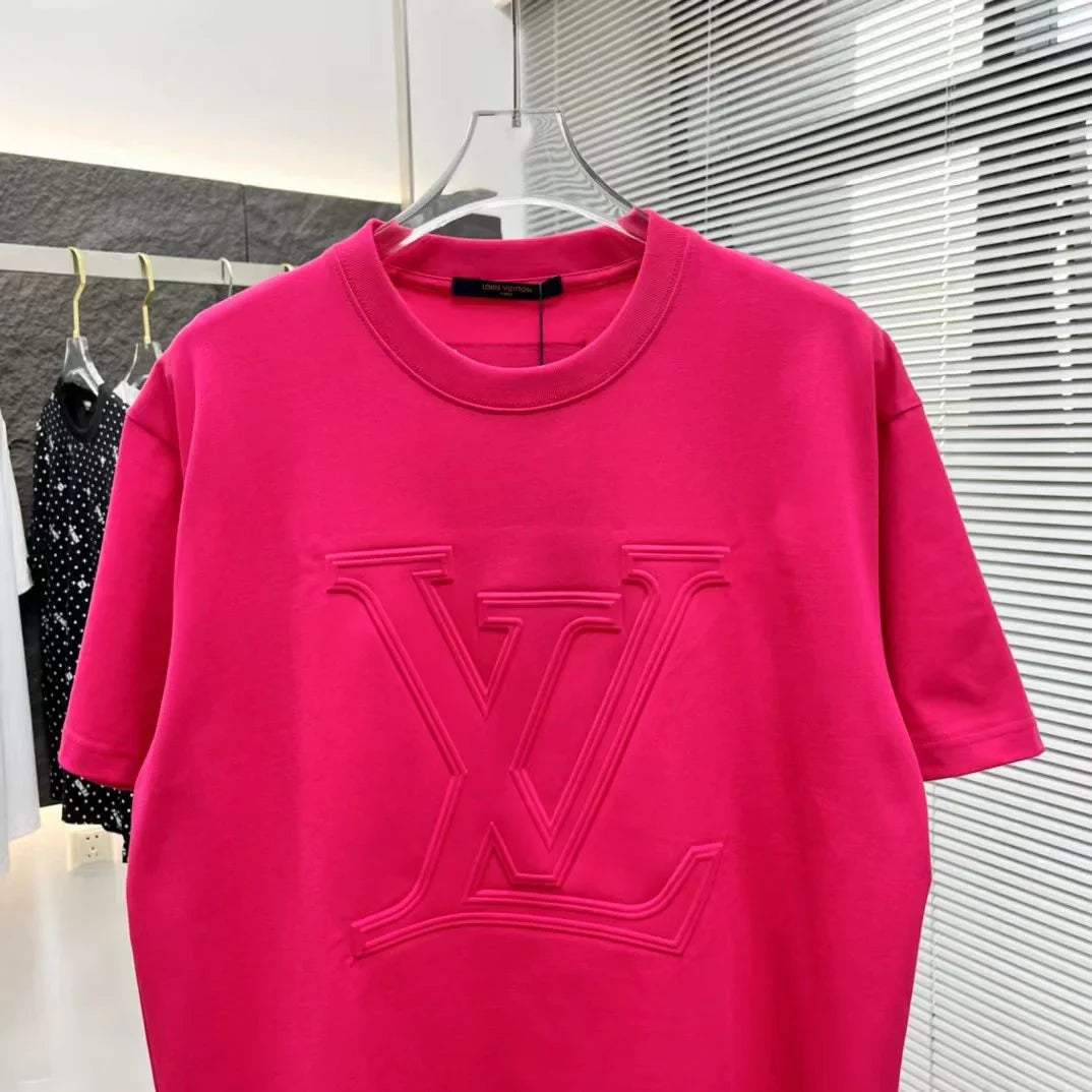 LOUIS VUITTON || Cotton Pique T-Shirt With Embroidered LV Logo