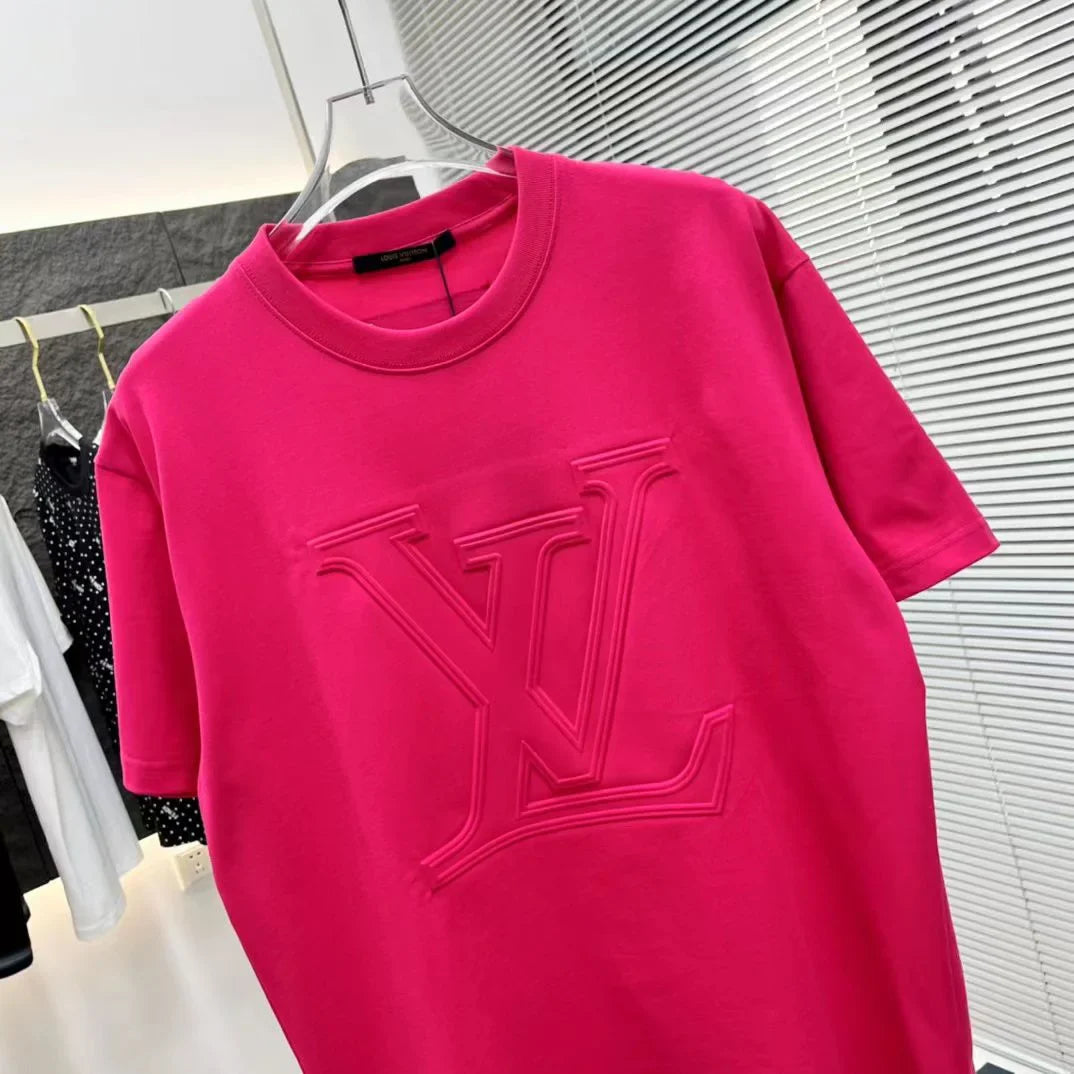 LOUIS VUITTON || Cotton Pique T-Shirt With Embroidered LV Logo