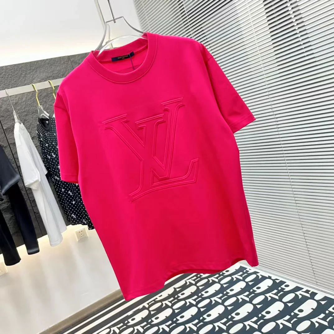 LOUIS VUITTON || Cotton Pique T-Shirt With Embroidered LV Logo