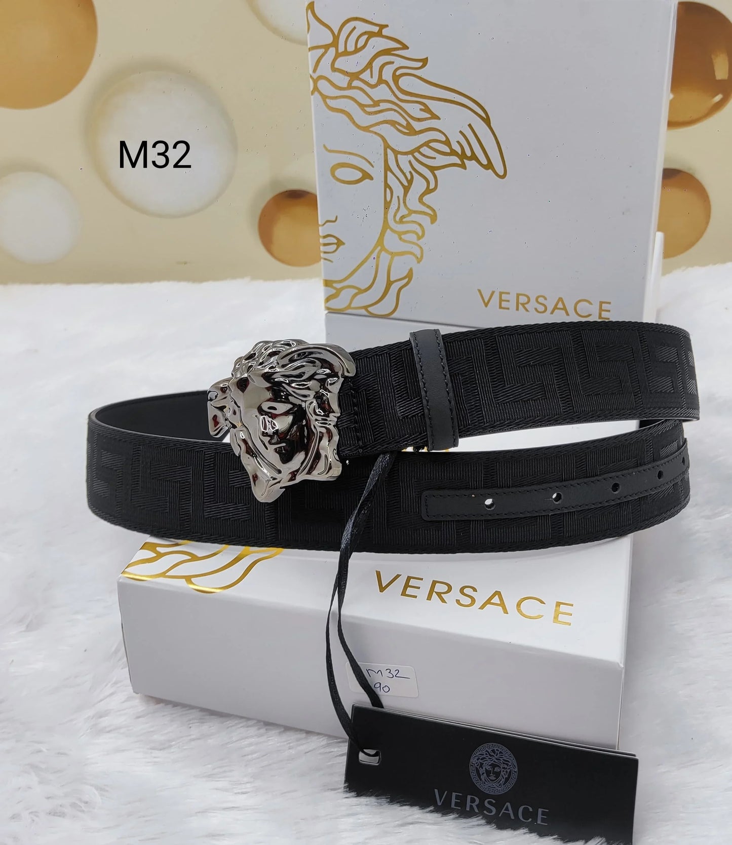 VERSACE || Medusa Buckle Woven Belt