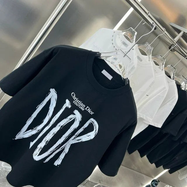 CHRISTIAN DIOR AND SHAWN || OVERSIZED LOGO T-SHIRT BLACK