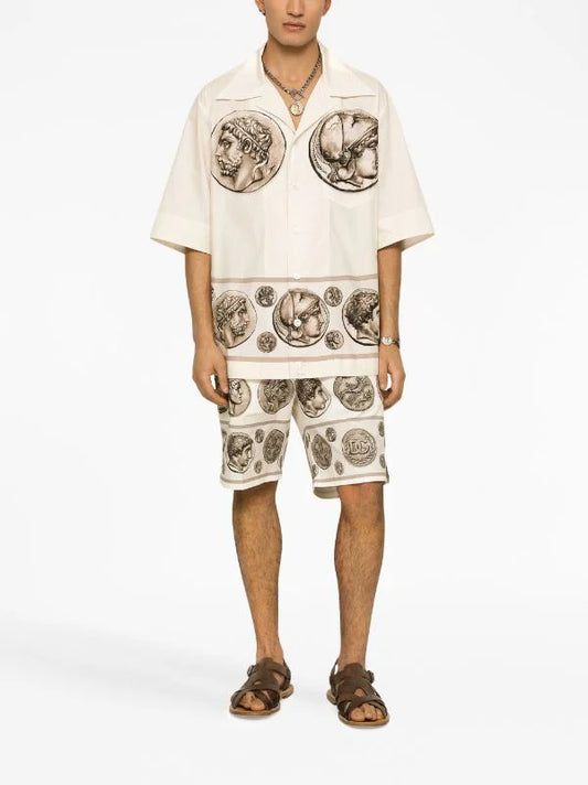 Dolce & Gabbana || Coin-Print Tailored Shirt & Shorts