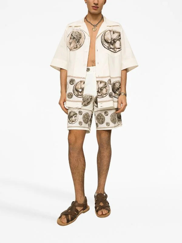 Dolce & Gabbana || Coin-Print Tailored Shirt & Shorts