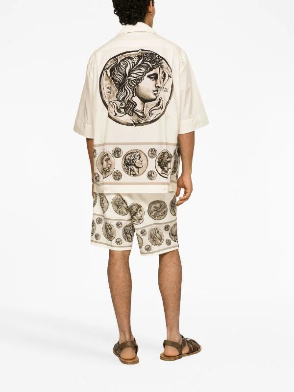 Dolce & Gabbana || Coin-Print Tailored Shirt & Shorts