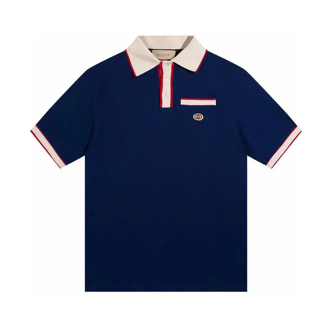 GUCCI || Logo-Patch Short-Sleeve Polo Shirt