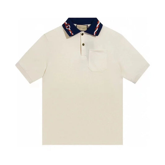 GUCCI || Logo Collared Polo Shirt - Milk