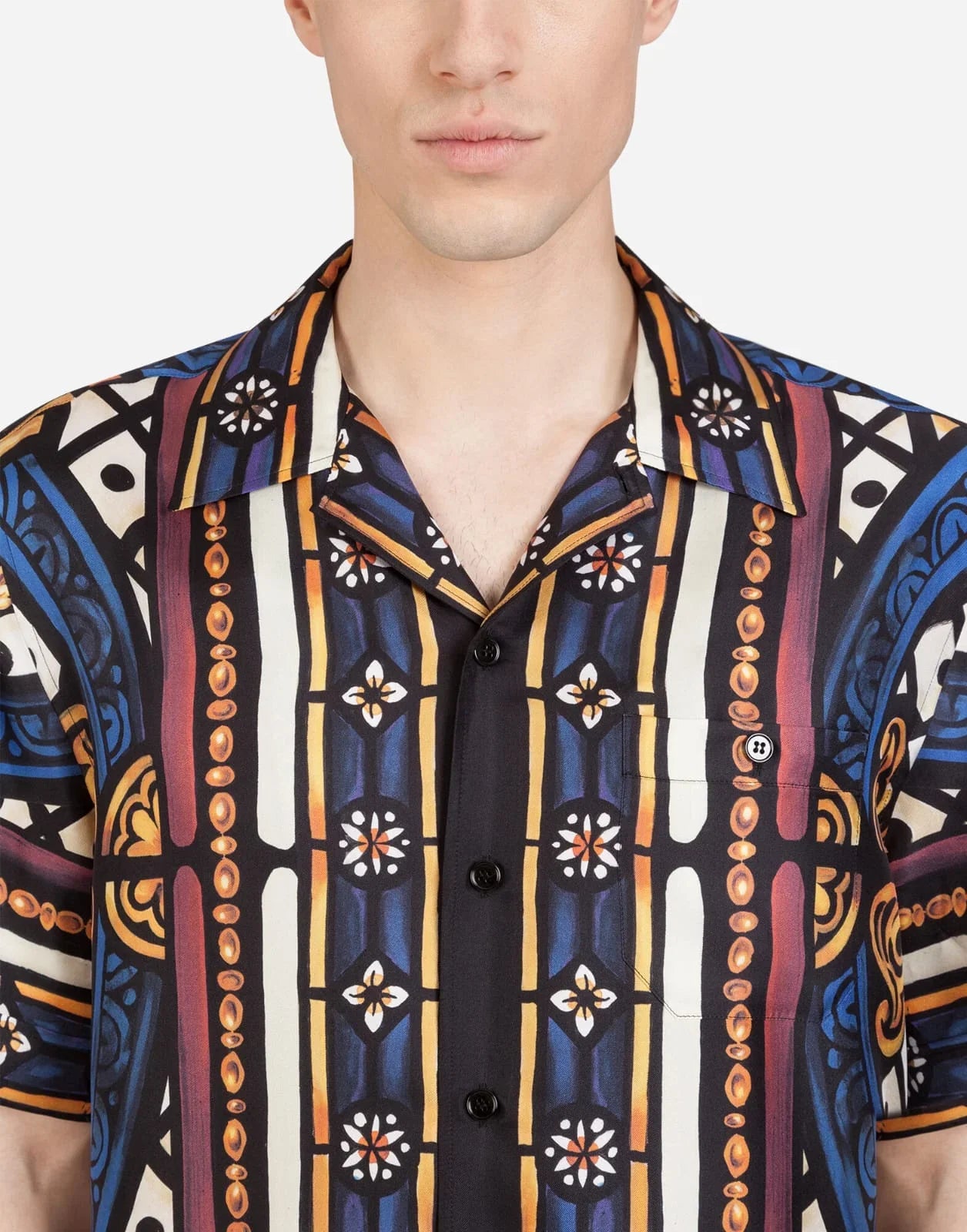 DOLCE & GABBANA || Silk Hawaii Shirt With Lion Print