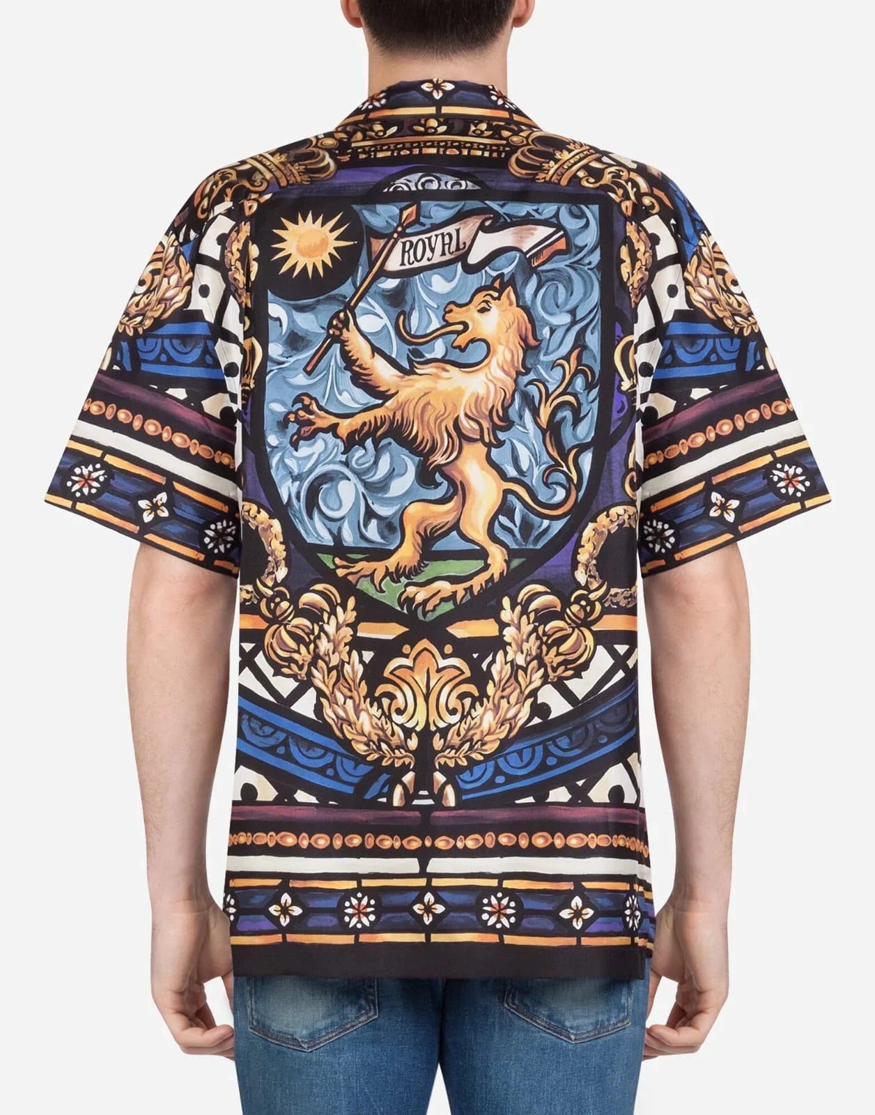 DOLCE & GABBANA || Silk Hawaii Shirt With Lion Print