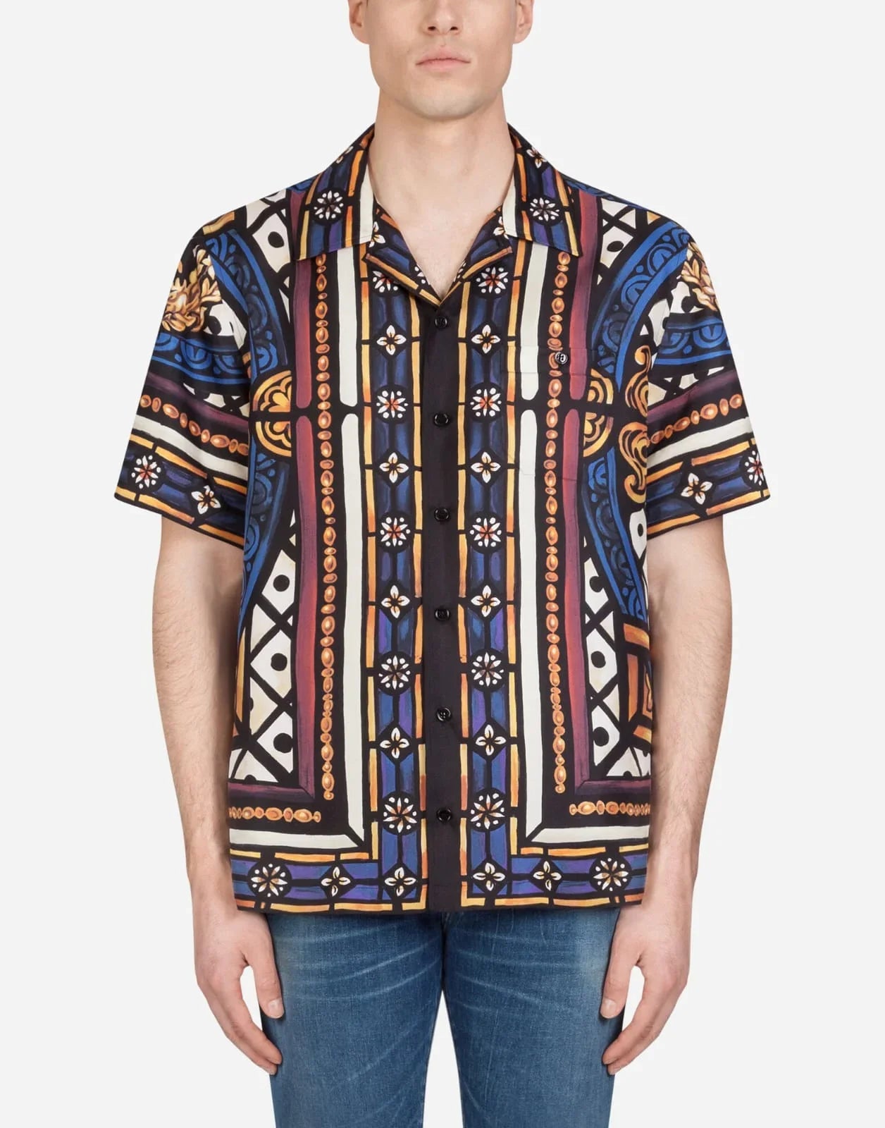 DOLCE & GABBANA || Silk Hawaii Shirt With Lion Print