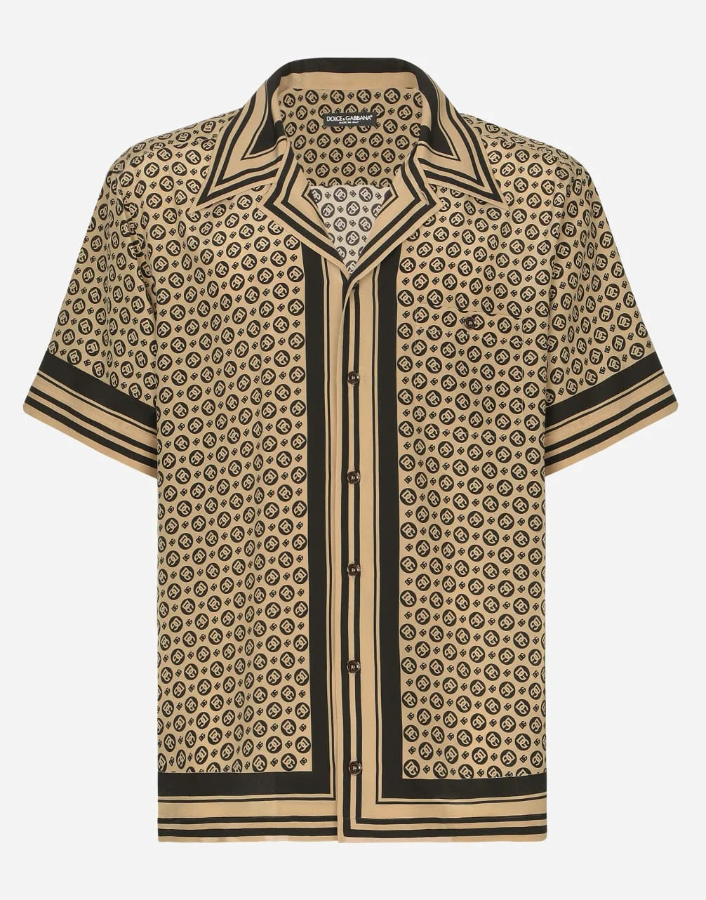 Dolce & Gabbana || Stretch Silk DG Logo Polo Shirt