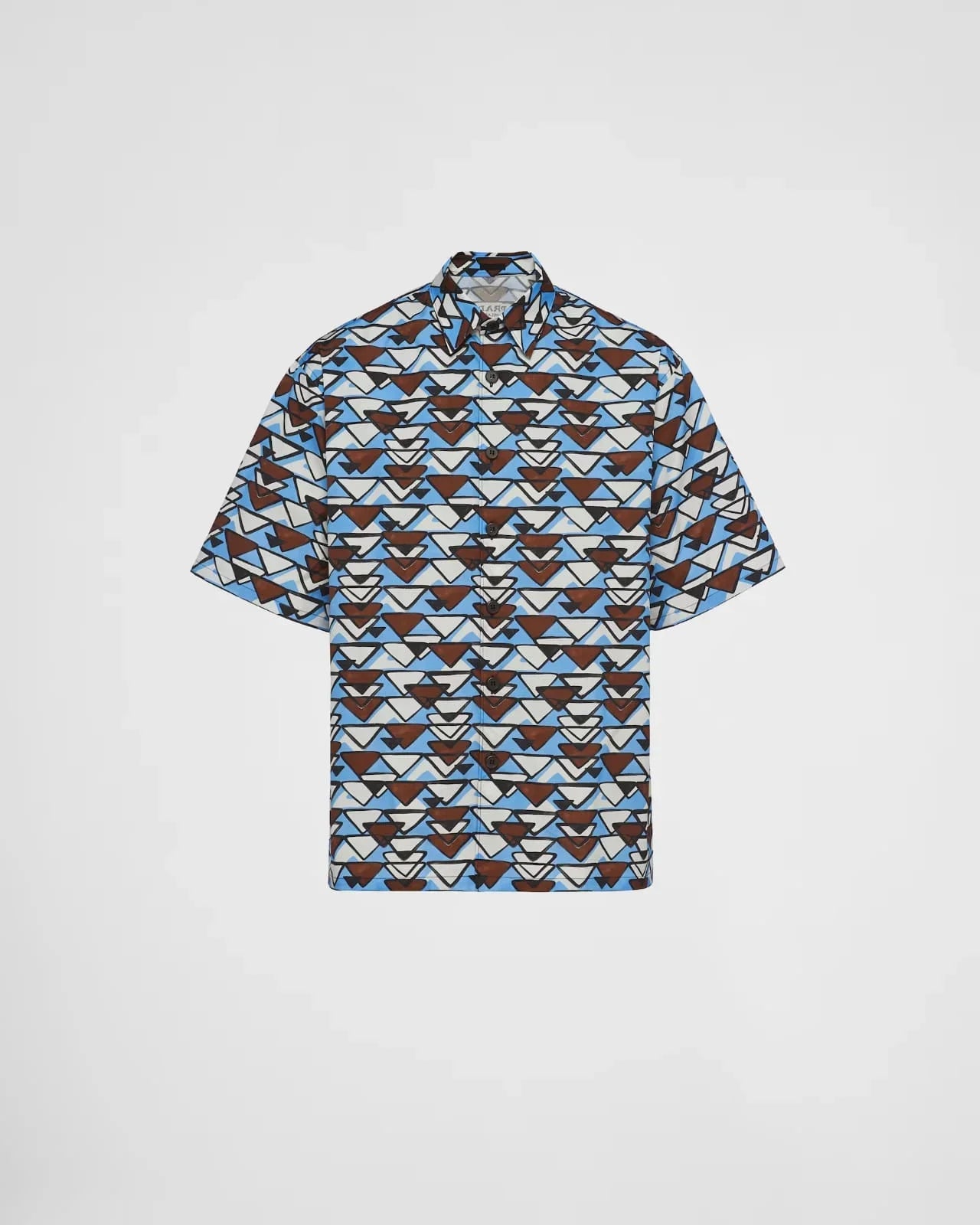 PRADA || Short-Sleeved Silk Twill Shirt