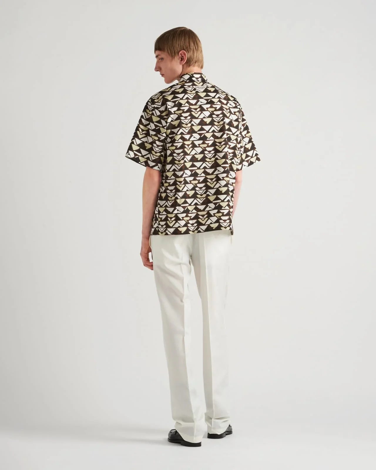 PRADA || Short-Sleeved Silk Twill Shirt